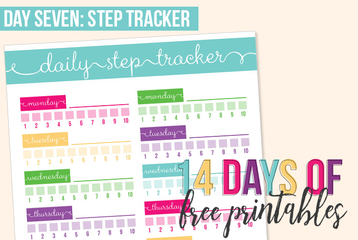 Day 7 Step Tracker Printable I Heart Planners